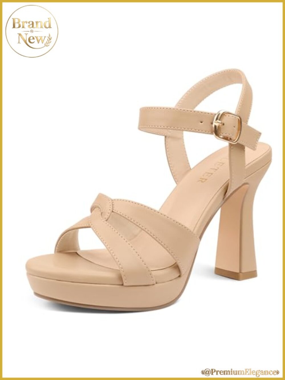 Women's Crisscross Platform Block Heel Ankle Strap Dress Sandals